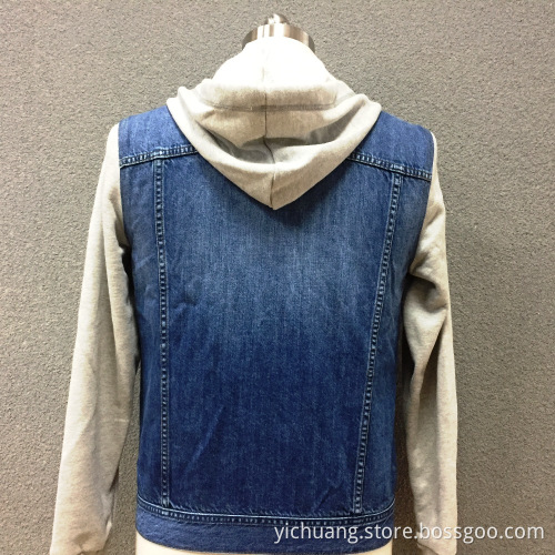 Men's cotton denim double pocket casual jacket